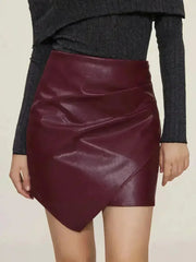 Ruched Mini Skirt with Zipper - Femstylo