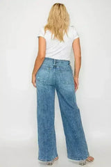 bytos Full Size High Rise Wide Leg Jeans with Pockets - Femstylo