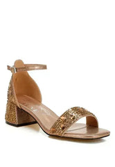 Nocturnal Rhinestone Embellished Shimmer Sandals - Femstylo