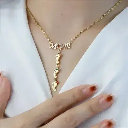 Mother's Day MOM Foot Personalized Necklace - Femstylo