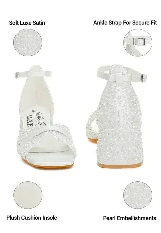 Cinnabon Pearl Embellished Strappy Sandals - Femstylo