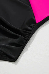 Light Blue Crossover Colorblock Cutout One Piece Swimsuit - Femstylo