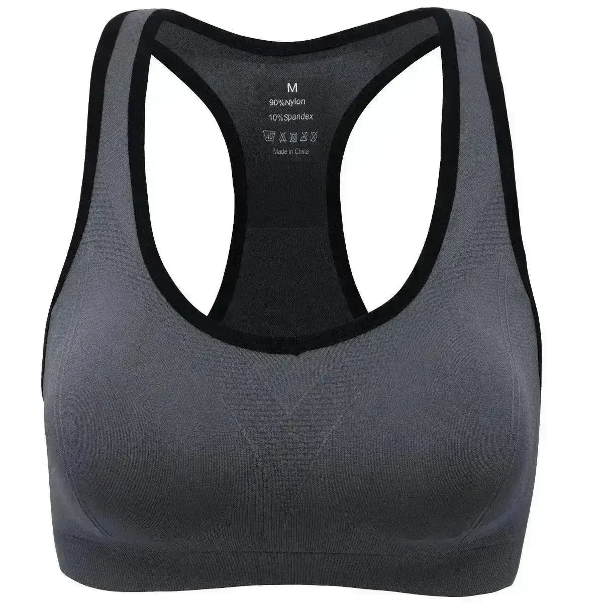 Women’s Stylish Racerback Athletic Sports Bra | Padded Seamless High I - Femstylo