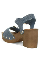 Vipasa Studded Denim Clog Sandals - Femstylo
