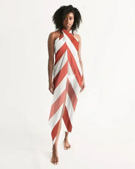 Sheer Herringbone Red Swimsuit Cover Up - Femstylo