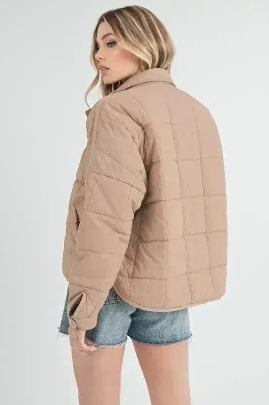 Aemi + Co Quilted Zip Up Puffer Jacket - Femstylo