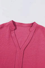 White Notched Neck Batwing Sleeve Blouse | Femstylo - Femstylo