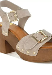 Lhasa Real Suede Leather Clog Sandals - Femstylo