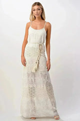 Boho-Inspired Embroidered Maxi Dress with Adjustable Straps - Femstylo