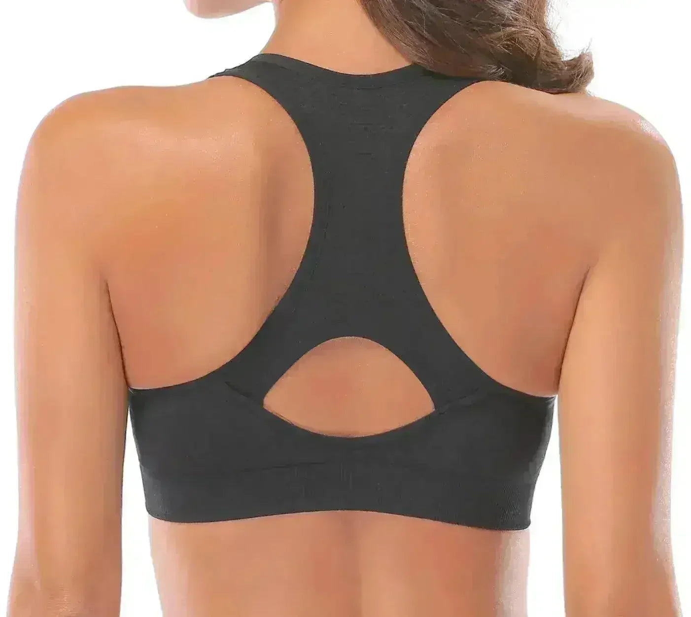 Women’s Stylish Racerback Athletic Sports Bra | Padded Seamless High I - Femstylo