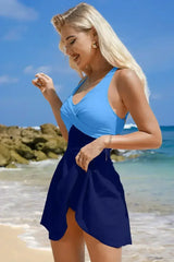 Black Criss Cross Straps Tie Back Flared One Piece Swimsuit - Femstylo