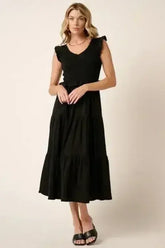 Mittoshop Smocked Ruffled Tiered Midi Dress - Femstylo