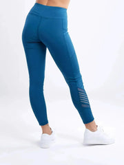 High-Waisted Pilates Leggings with Side Pockets & Mesh Panels - Femstylo