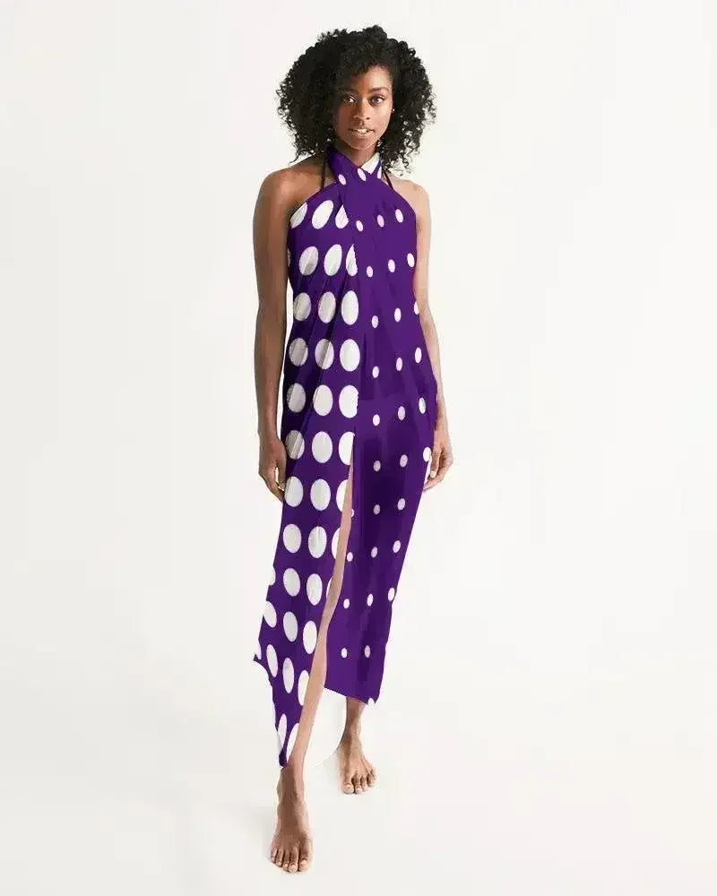 Sheer Purple Dotted Style Swim Cover Up - Femstylo