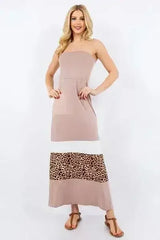 Leopard Color Block Maxi Dress – Plus Size & Bold | Celeste - Femstylo