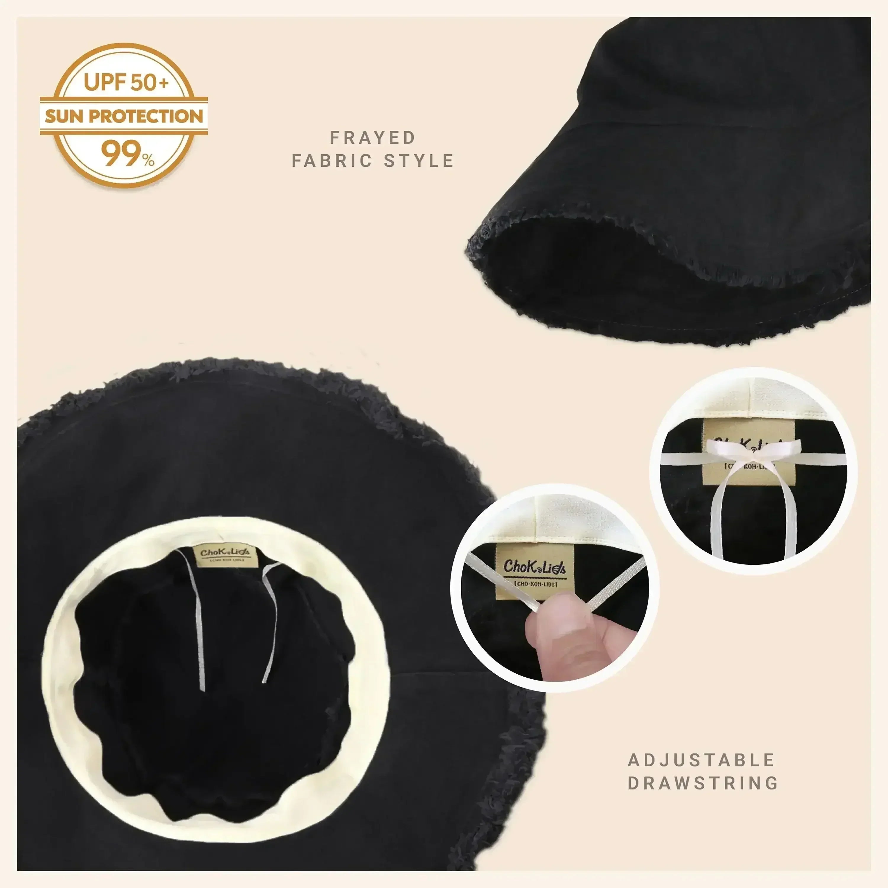 Wide Brim Frayed Bucket Hat - Femstylo