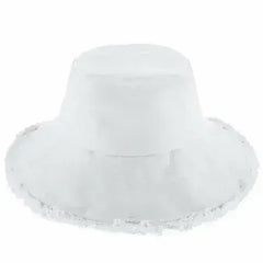 Wide Brim Frayed Bucket Hat - Femstylo