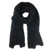 Chunky Black Knit Alpaca Scarf - Femstylo