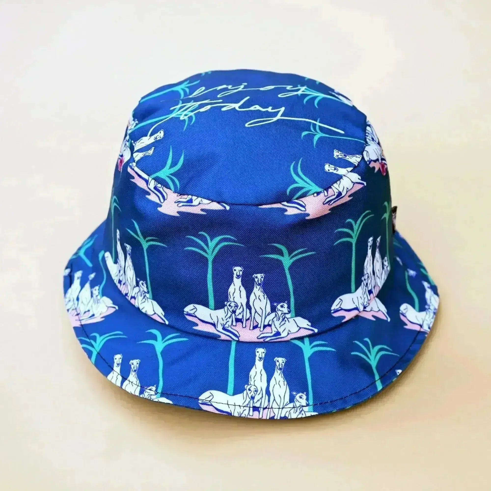 Greyhound and Palm Tree Bucket Hat - Femstylo