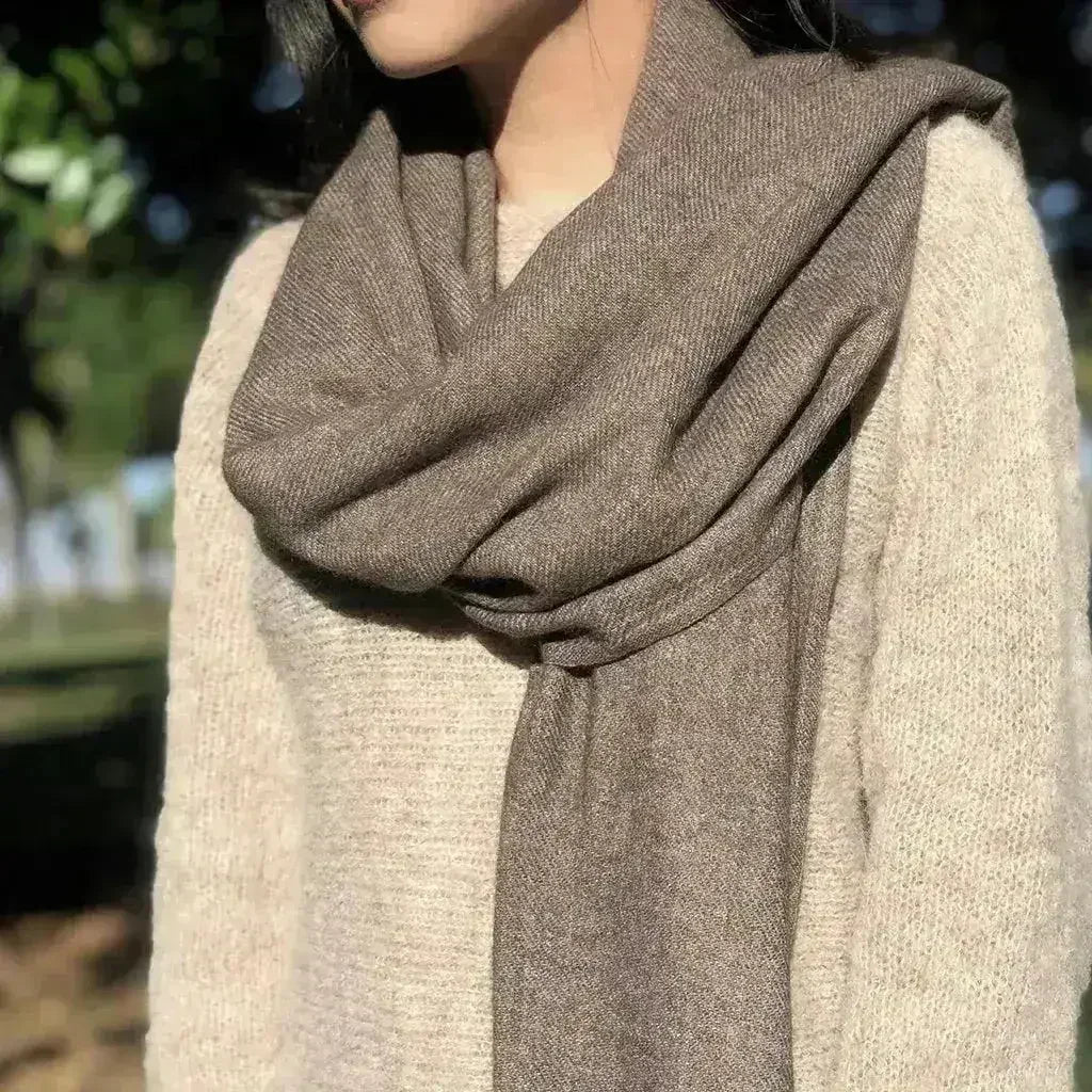 Espresso Handloom Cashmere Scarf - Femstylo