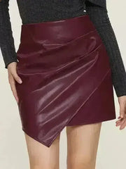 Ruched Mini Skirt with Zipper - Femstylo