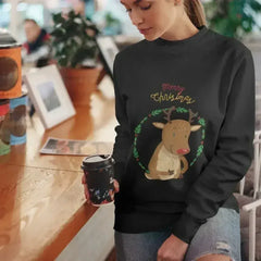 Reindeer Christmas Sweatshirt - Cozy Holiday Sweater | Femstylo - Femstylo