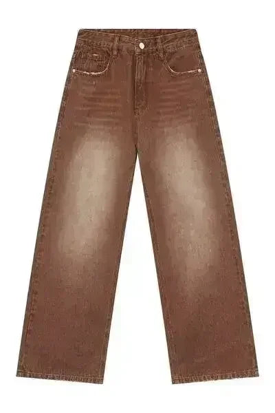 Wide Straight Jeans with Pockets - Femstylo