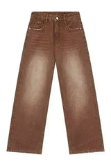 Wide Straight Jeans with Pockets - Femstylo