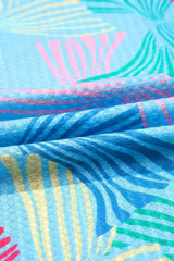 Sky Blue Bowknot Print Waffle Loose Tee - Femstylo