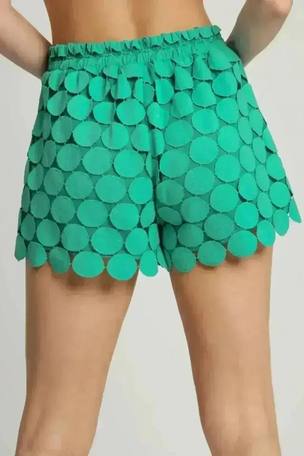 Umgee Full Size Polka Dot Lace Shorts Plus Size - Femstylo