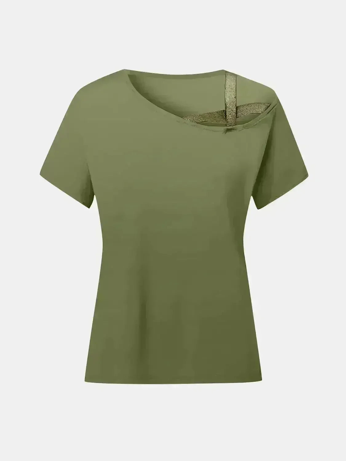 Asymmetrical Neck T-Shirt – Modern Basic with Edge - Femstylo