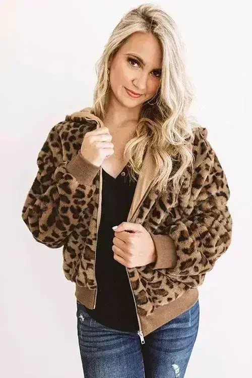 Cozy Plush Leopard Jacket - Femstylo