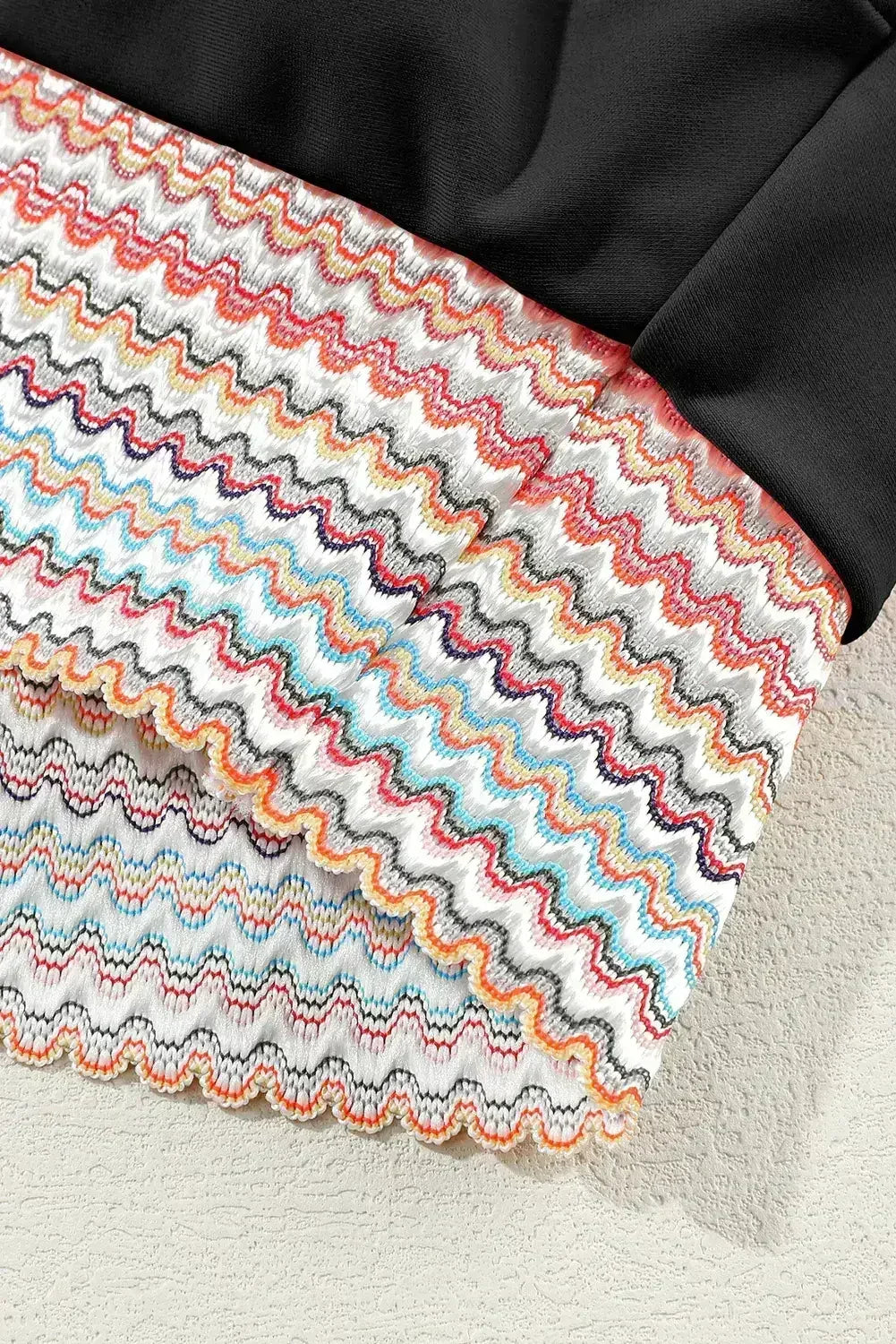 Rose Striped Patchwork Spaghetti Strap High Waist Bikini Set - Femstylo