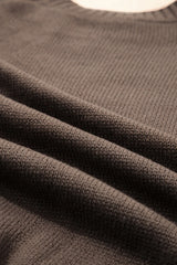 Light French Beige Geometric Pattern Crew Neck Knitted Sweater