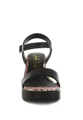 Kolata Faux Leather Pin Buckle Platform Heels - Femstylo