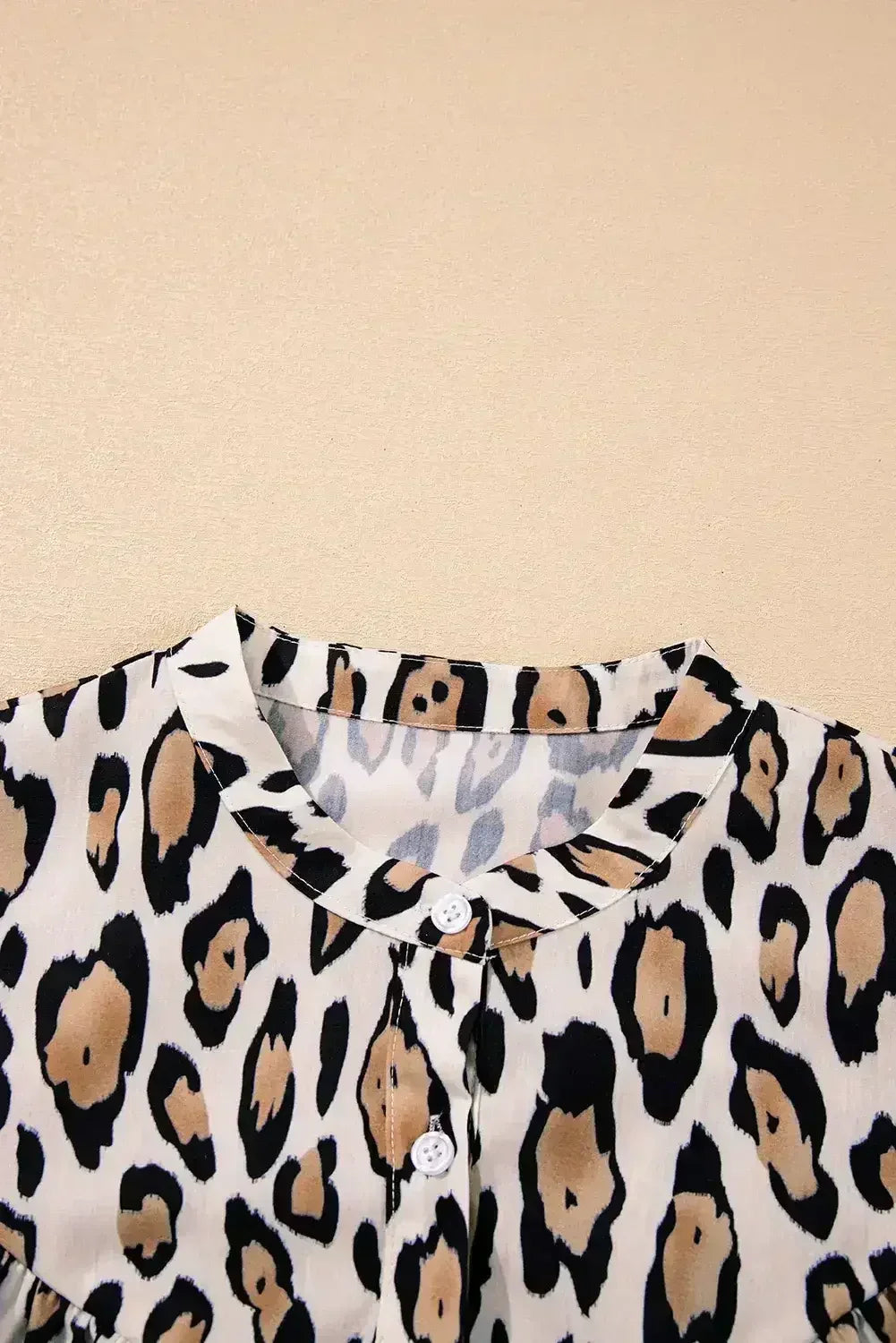 Light Leopard Print Balloon Sleeve Loose Blouse | Femstylo - Femstylo