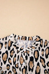 Light Leopard Print Balloon Sleeve Loose Blouse | Femstylo - Femstylo