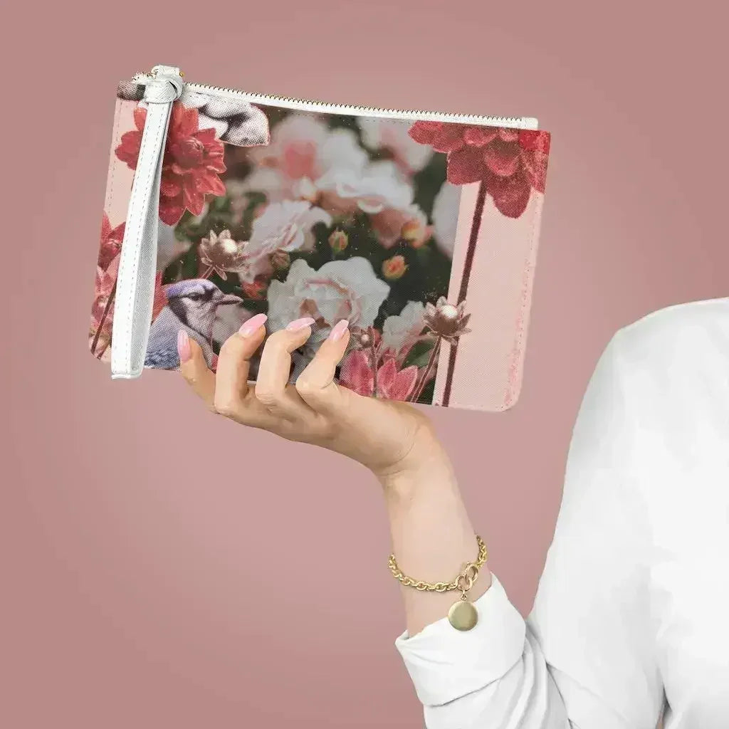 Floral Grunge Design Zipped Clutch Bag - Femstylo