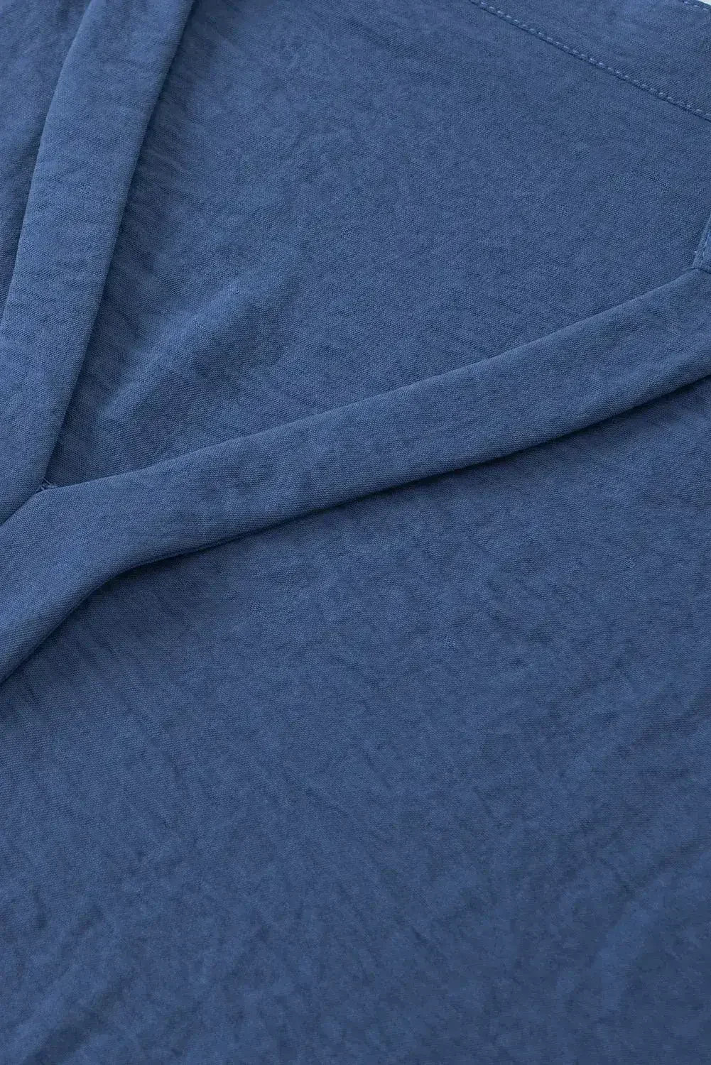 White Notched Neck Batwing Sleeve Blouse | Femstylo - Femstylo