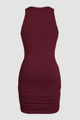 Red Dahlia Ruched Sleeveless Bodycon Dress - Femstylo
