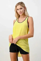 Scoop Neck Tank Top with Contrast Trim - Femstylo