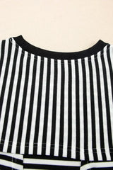 Black Stripe Bowknot Backless T-Shirt - Femstylo