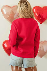 Red Puff XOXO Print Valentines Heart Sweatshirt - Femstylo