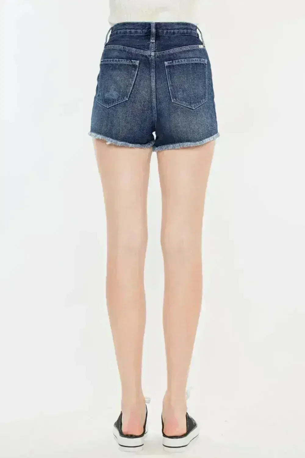 Kancan Raw Hem Button Fly Denim Shorts - Femstylo