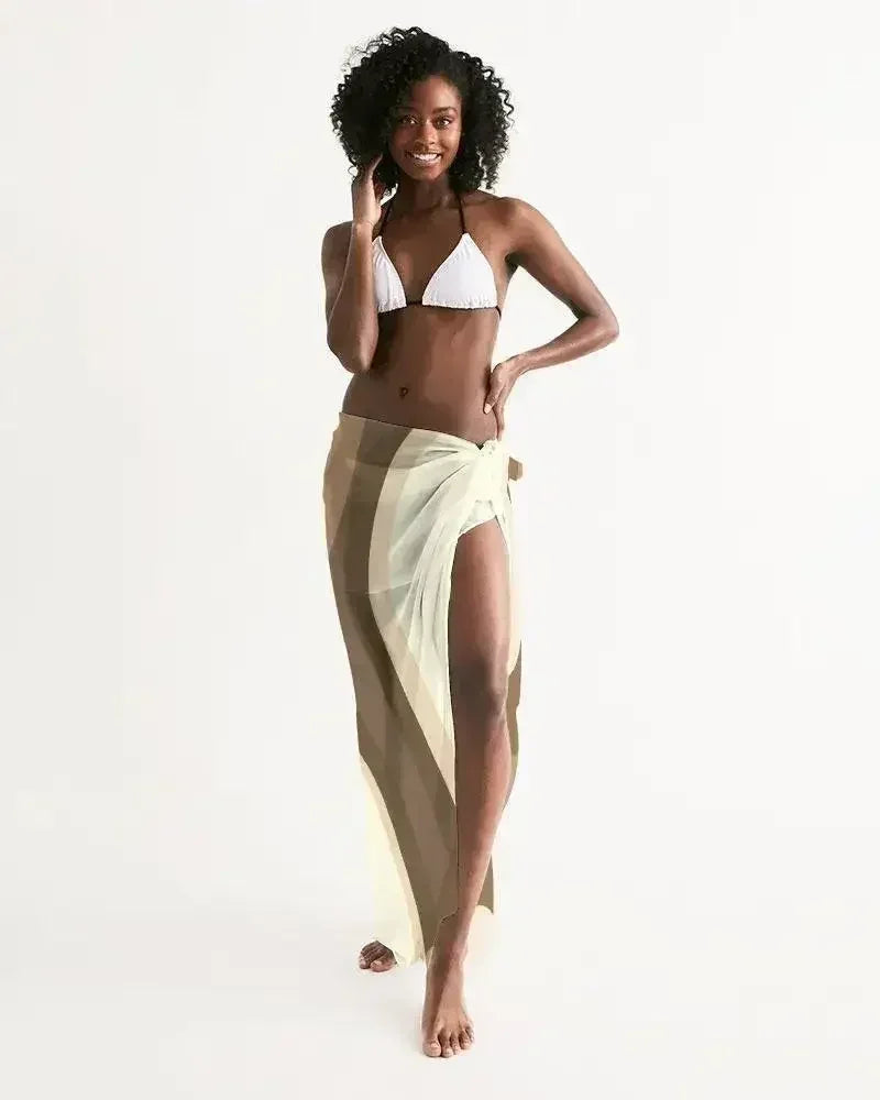 Sheer Sarong Swimsuit Cover Up Wrap / Brown Swirl - Femstylo