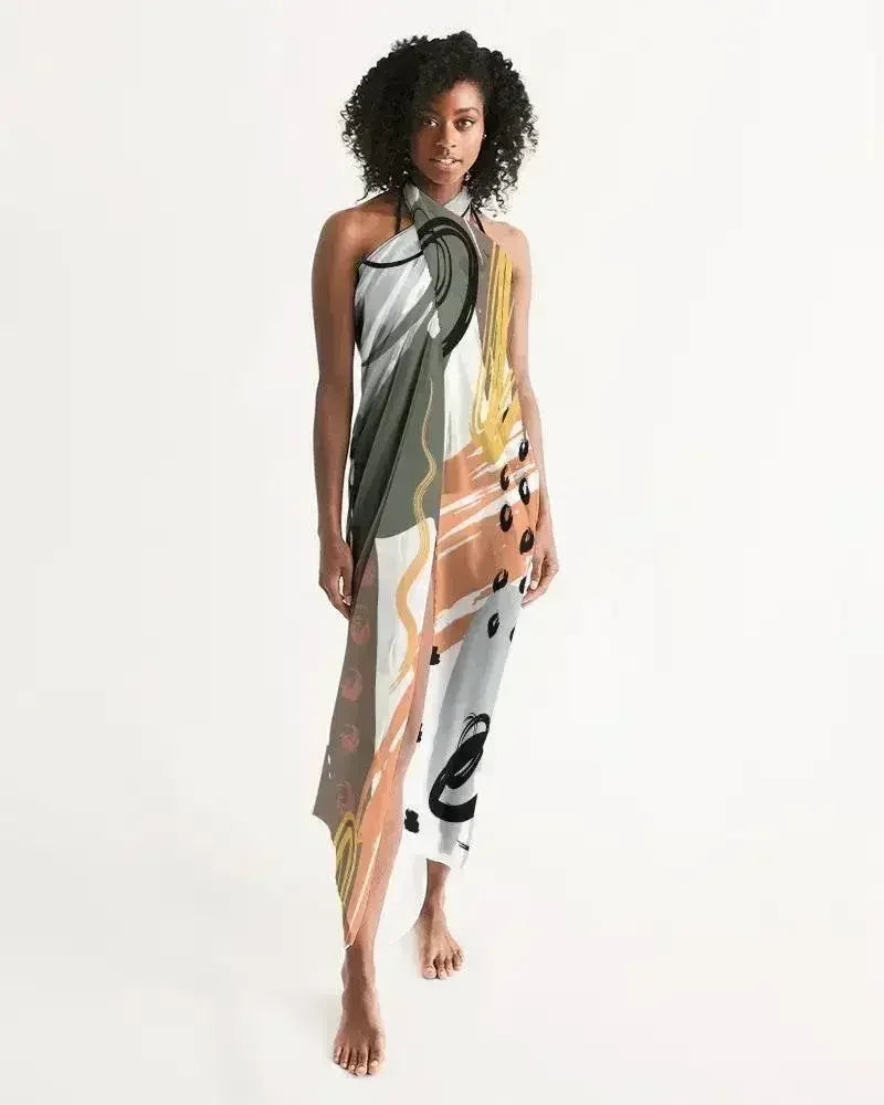 Sheer Circular Multicolor Green Swimsuit Cover Up - Femstylo