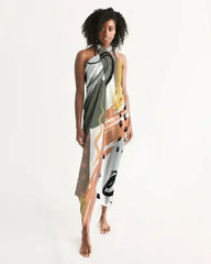 Sheer Circular Multicolor Green Swimsuit Cover Up - Femstylo