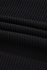 Black Corded MERRY Long Sleeve Top and Shorts Pajama Set