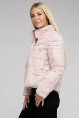 Fluffy Zip-Up Sweater Jacket - Femstylo