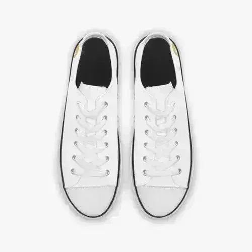 Sue Sue Sweet Low Canvas Shoes-White sole - Femstylo